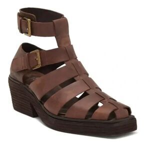 Jeffrey Campbell Elective Fisherman Sandals Sz 9.5 Brown Horse Leather